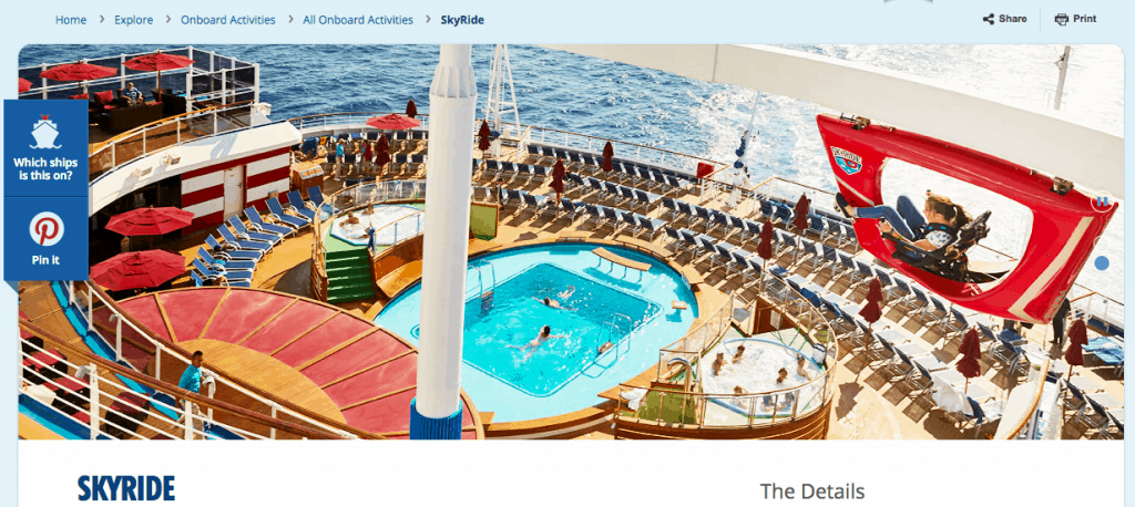 Carnival cruise line website skyride