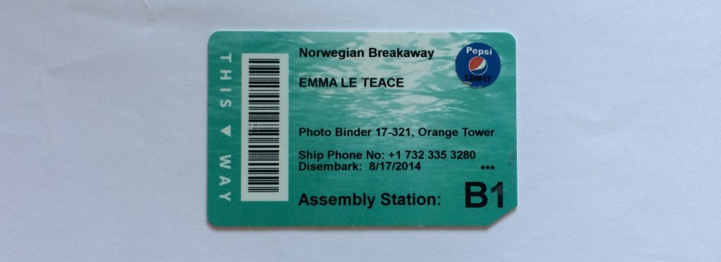Norwegian Breakaway Soda Package Cruise Cruising Key Card Muster Station Cruising NCL