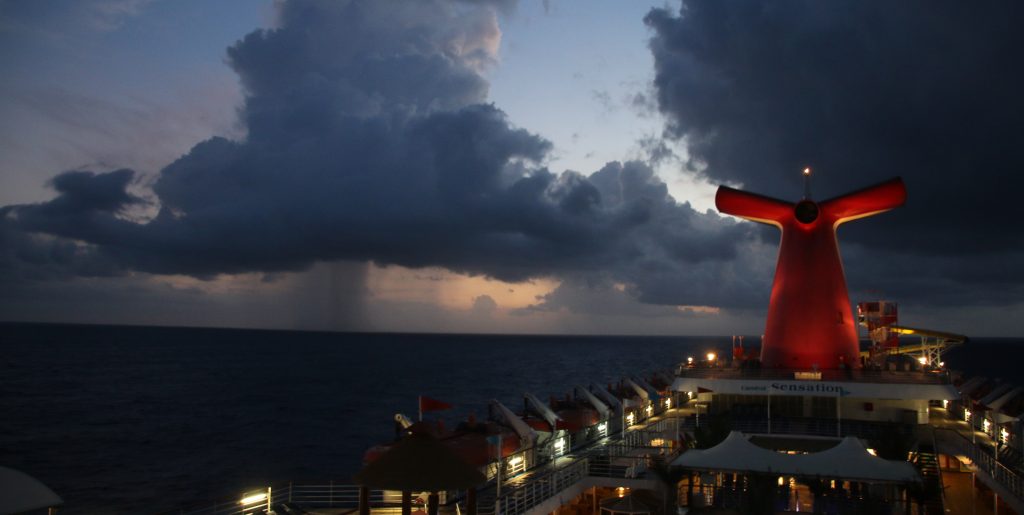 Carnival Sensation cruise ship early morning storm