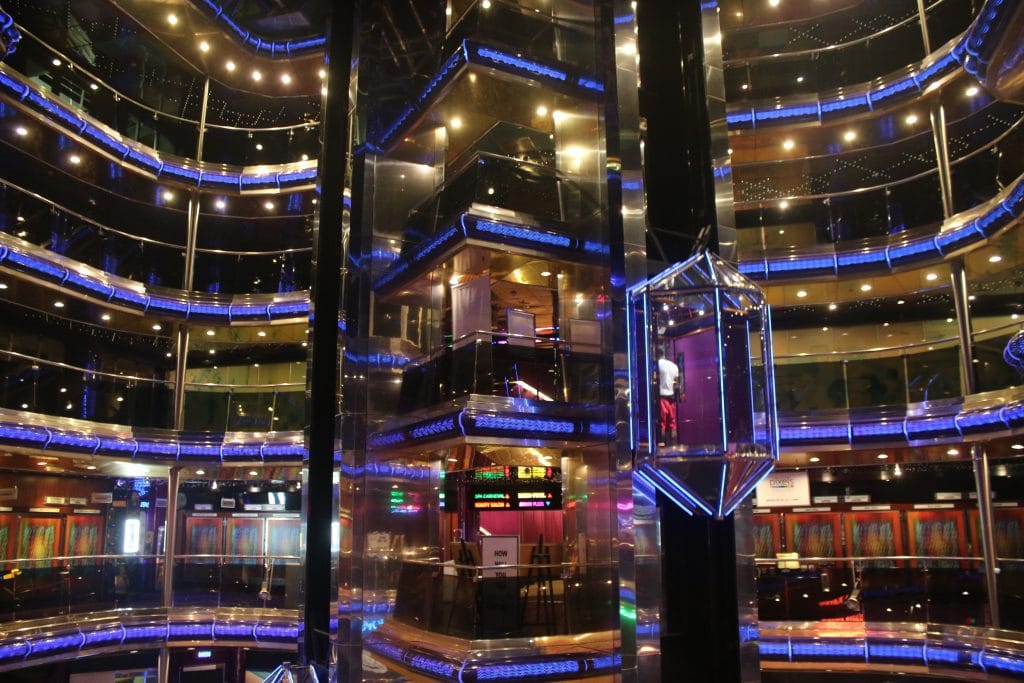 carnival sensation atrium glass elevator lift