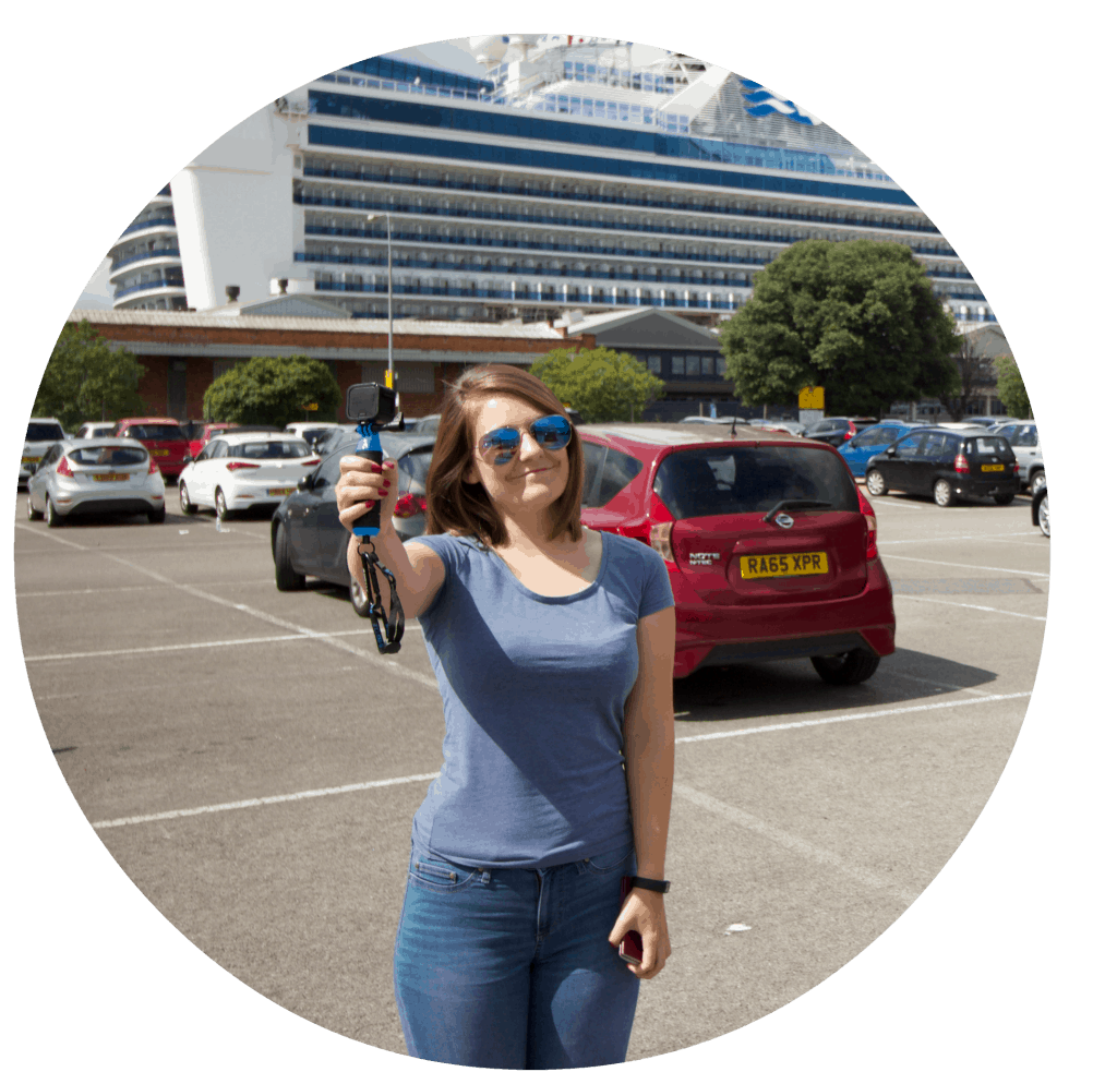 Emma cruises cruising isnt just for old people selfie go pro girl vlogging infront of cruise ship caribbean princess