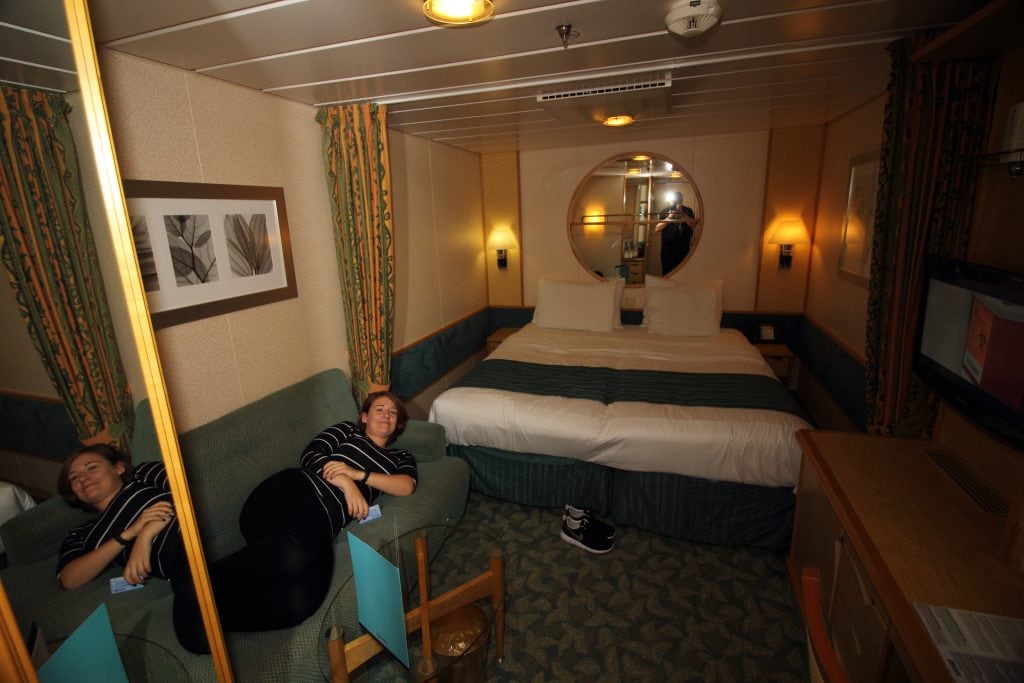 royal caribbean independence of the seas inside cabin two people sofa bed mirror