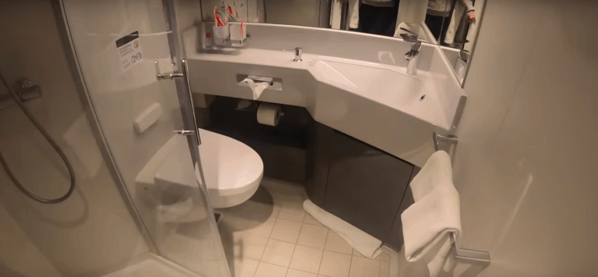 MSC Meraviglia Balcony Cabin Bathroom Shower Mirror