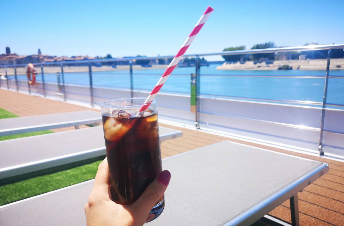 Emerald Waterways Drinks Packages Soda Coke Paper Straw on Sun Deck