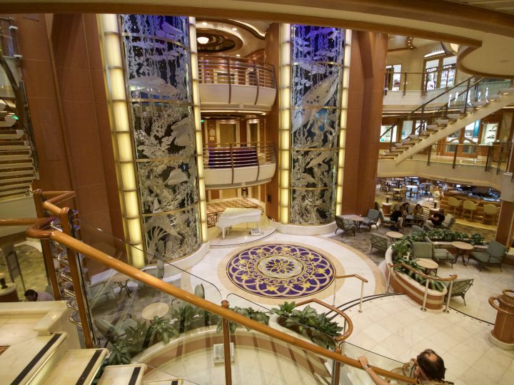 caribbean princess atrium piazza cruise ship lifts elevators