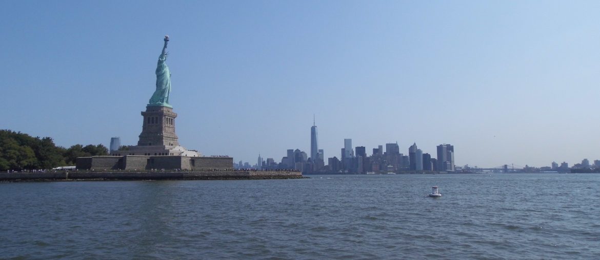 transatlantic cruise new york statue of liberty skyline