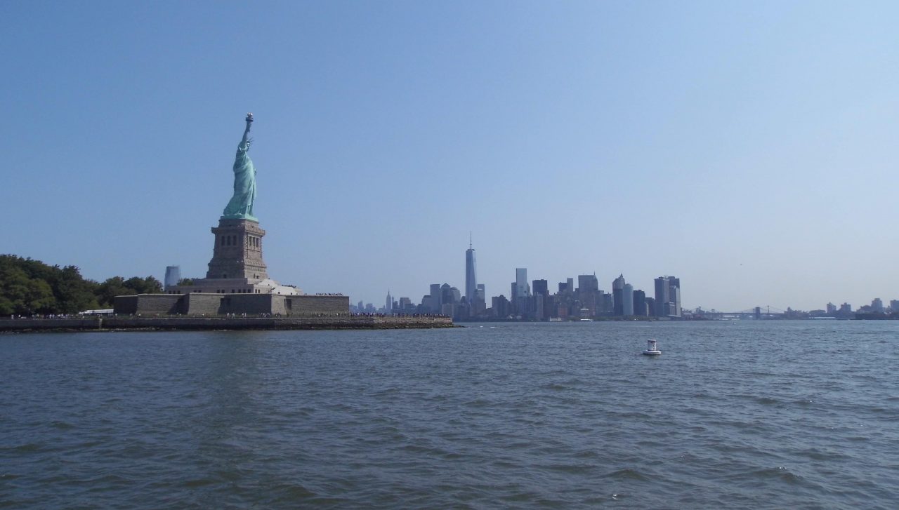 transatlantic cruise new york statue of liberty skyline