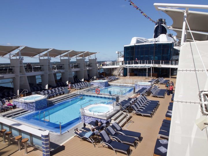 celebrity eclipse top deck pools swimming sun bathing