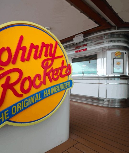 johnny rockets independence of the seas royal caribbean sign food restaurant red yellow