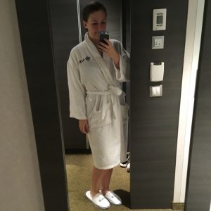msc dressing gown and slippers black perks