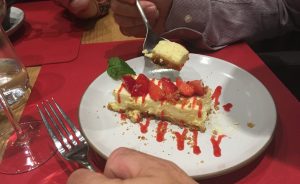 msc meraviglia butchers cut speciality restaurant cheesecake strawberries