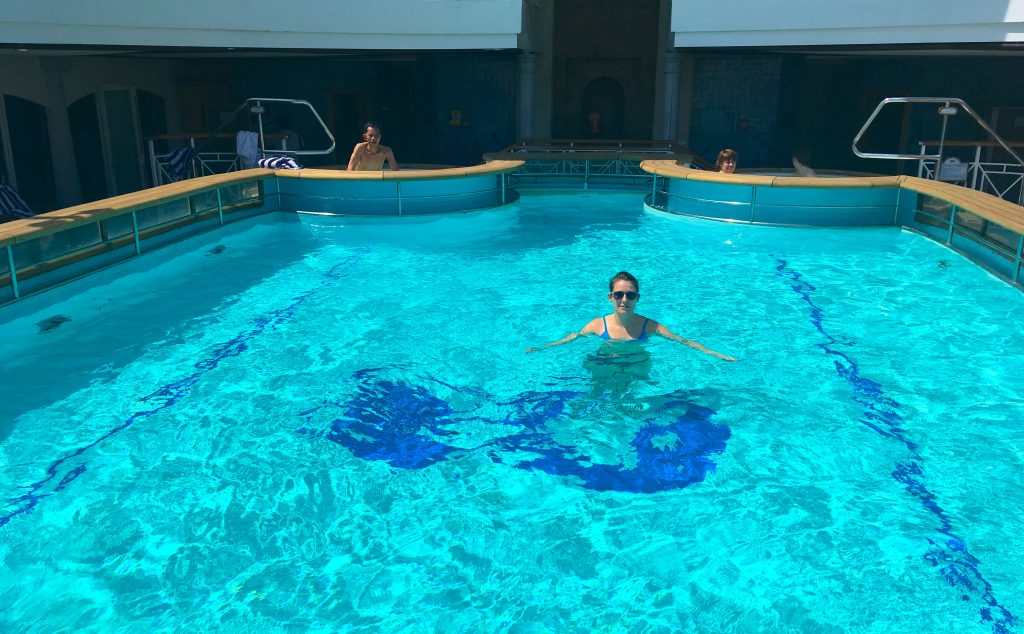 Girl in Golden Princess Swimming Pool