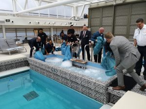 Viking Cruises Sea - Blue nose ceremony - Arctic circle - Ice in swimming pool