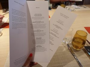 Viking Cruises Sea - Chefs Table - Menu