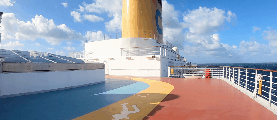 Costa Cruises Luminosa Yellow Funnel Running track