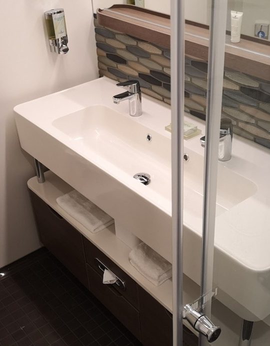 Norwegian Encore Mini Suite Bathroom Double Sinks Shower