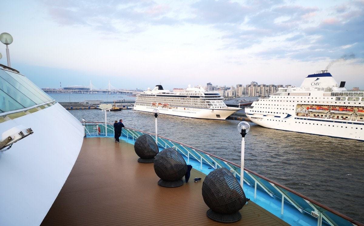 St Petersburg Cruise Ships Docked CMV Viking Marella
