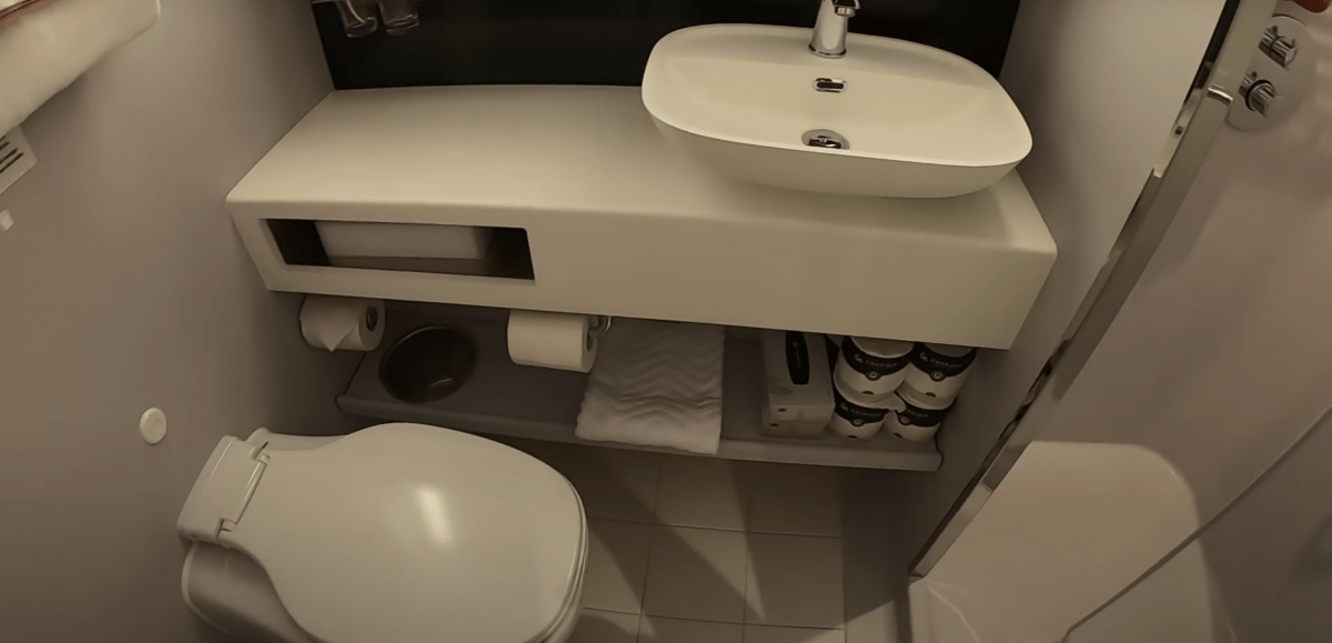 virgin voyages scarlet lady bathroom  toilet sink