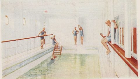titanic swimming pool drawing
