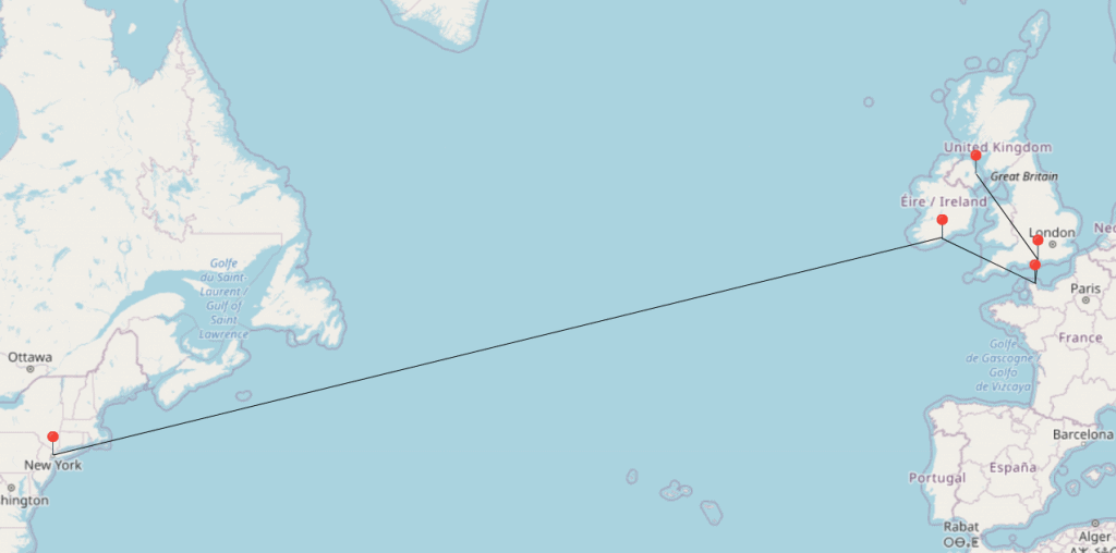 the titanic's journey map