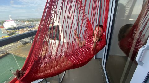 virgin voyages scarlet lady hammock on the balcony