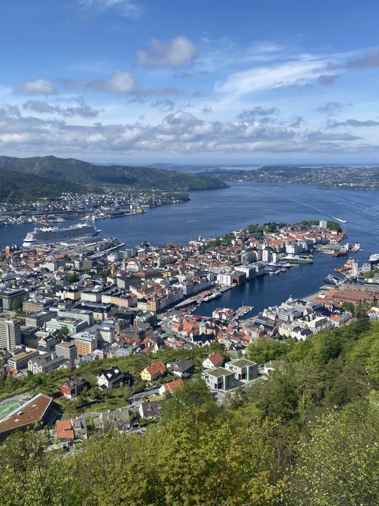 norwegian fjord cruise bergen view from floyen mountain