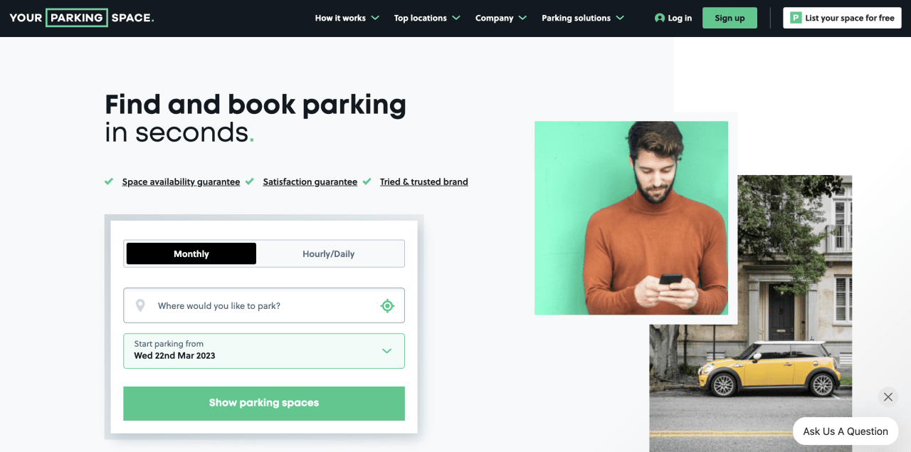 your parking space website