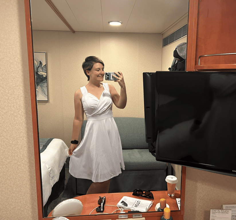 white dress for cruise night