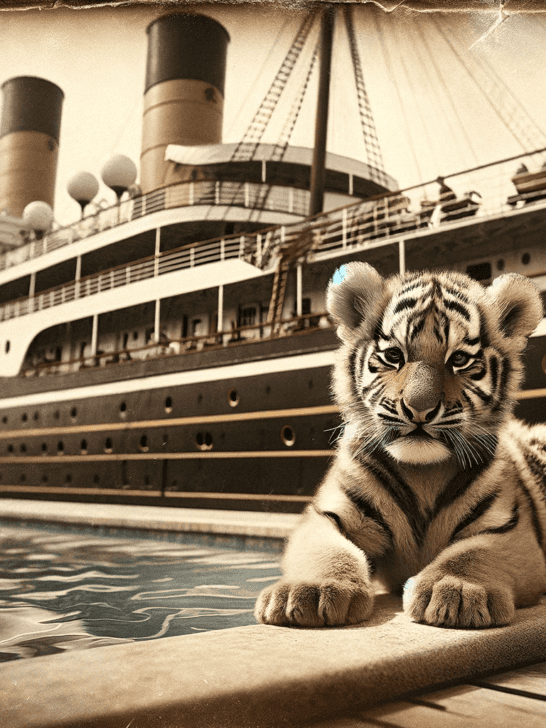 tiger cub on cruise ship
