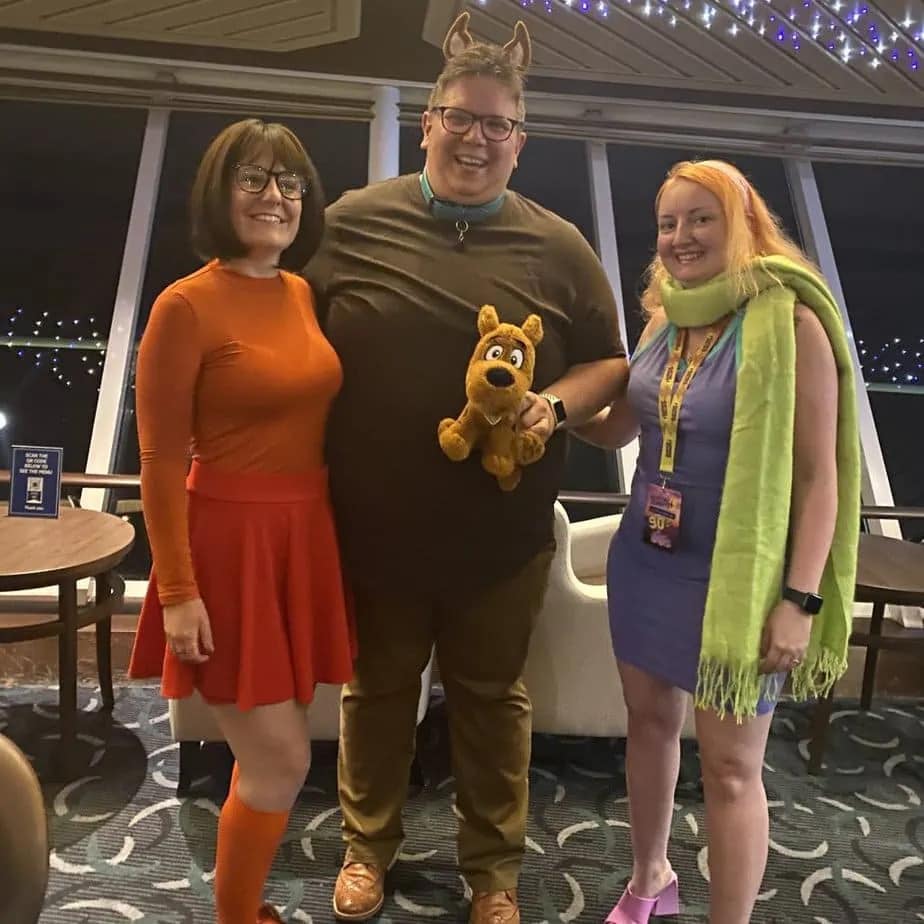 Dressed as Velma from "Scooby Doo" on a Marella 90s themed cruise. 