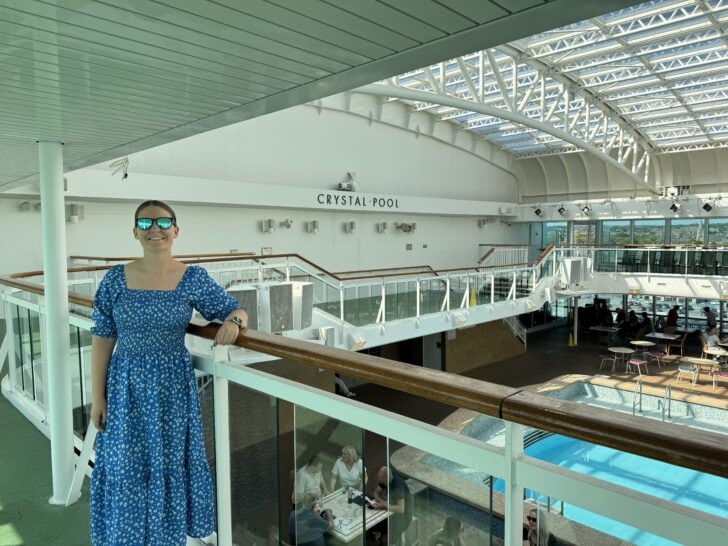 Emma cruises P&O Aurora Crystal inside pool