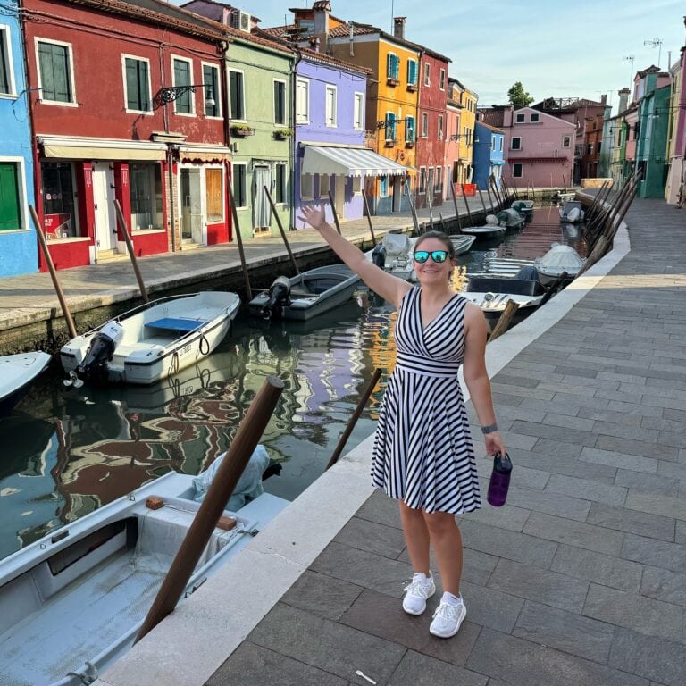 Emma cruises Uniworld river ship SS La Venezia visiting Burano