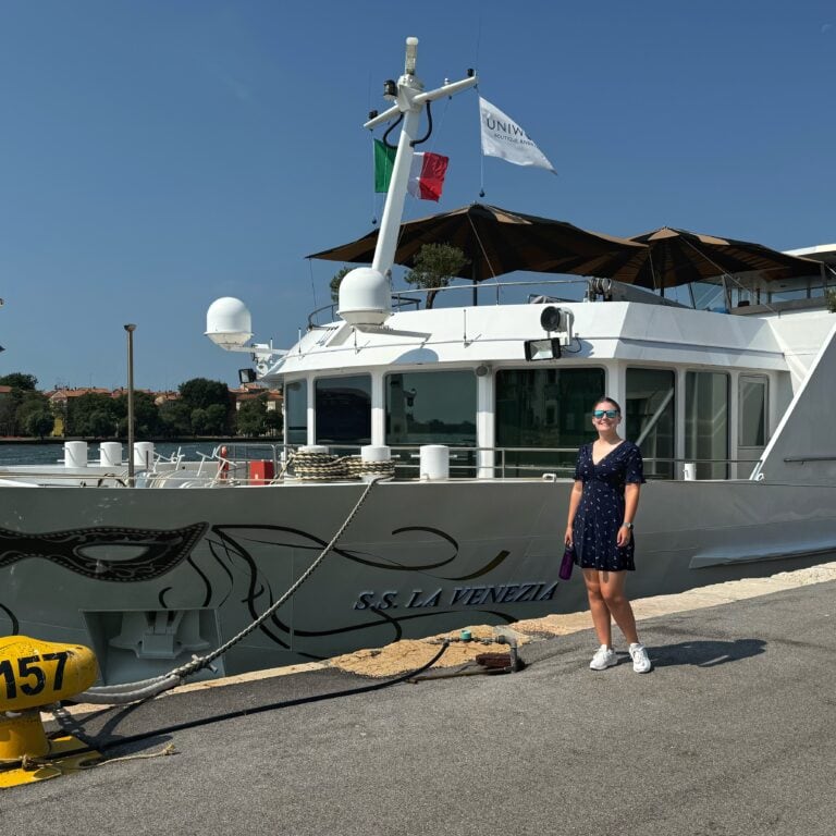 Emma cruises Uniworld river ship SS La Venezia.