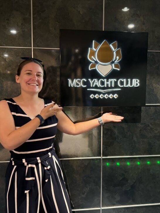 Emma Cruises MSC Euribia Yacht Club sign