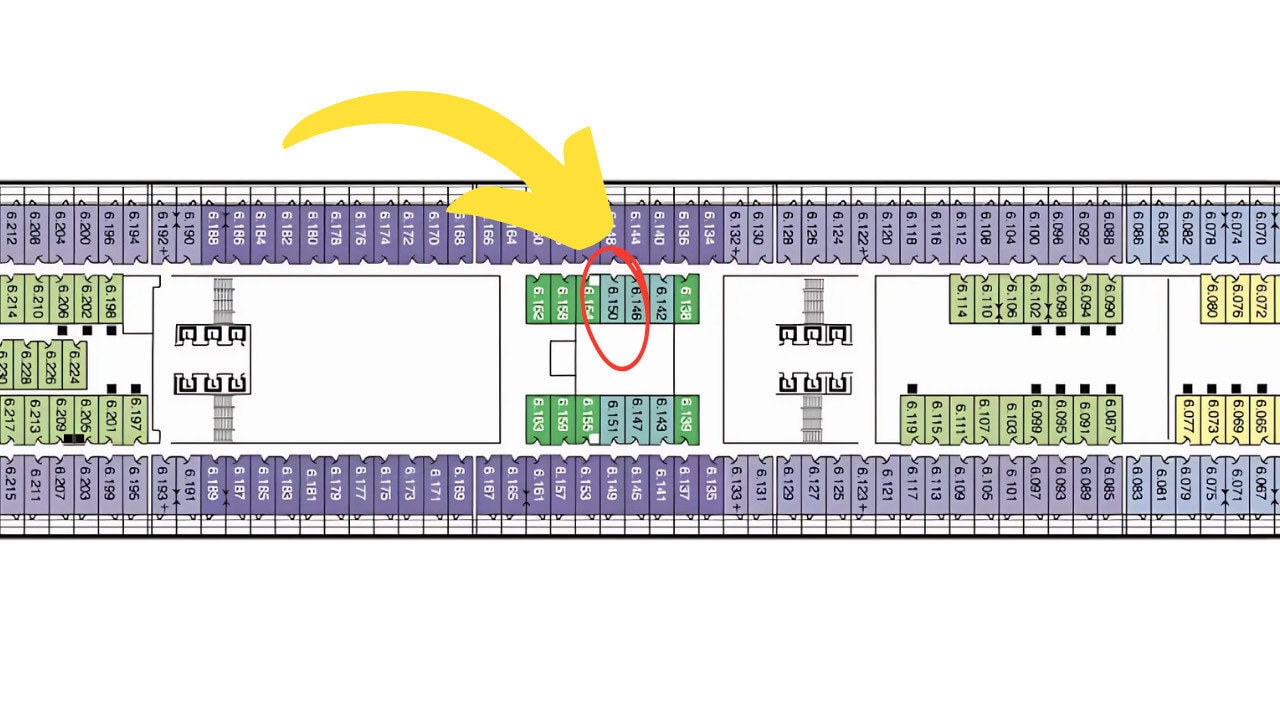 deck plan - Atrium view cabin Queen Mary 2