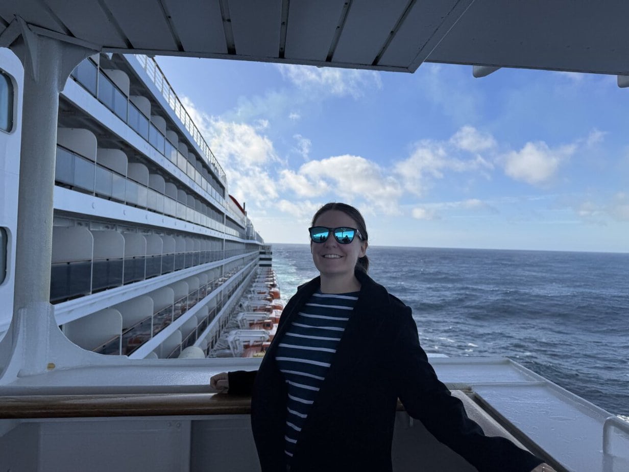 Emma cruises Queen Mary 2