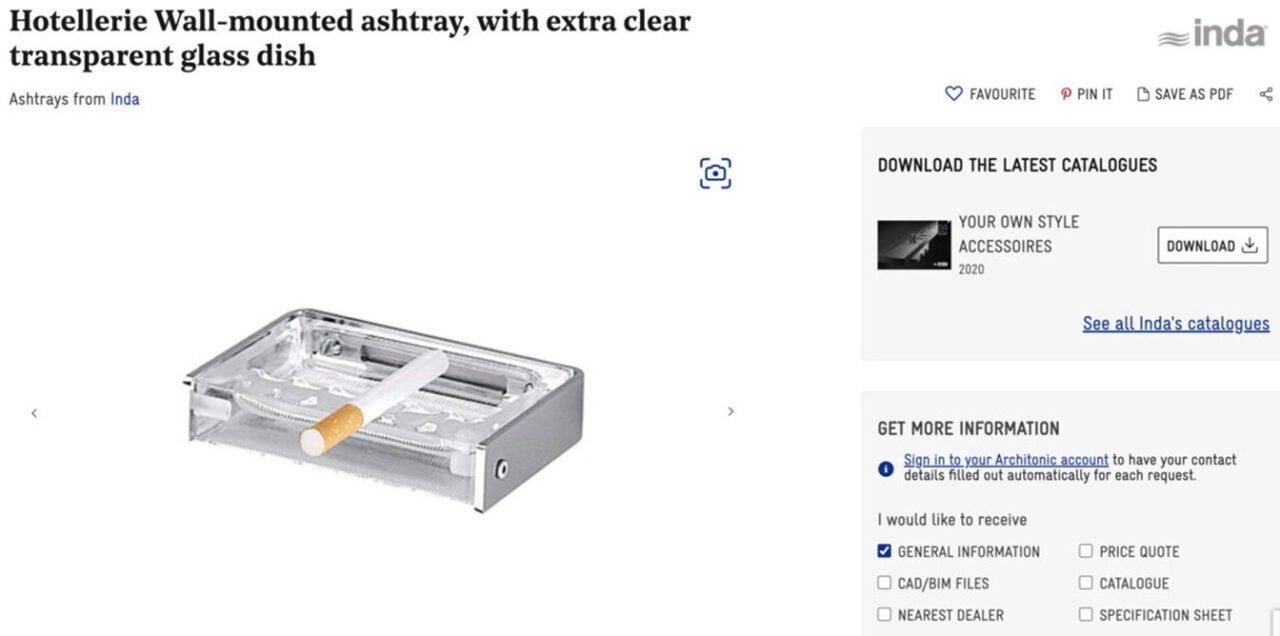 Ashtray advert